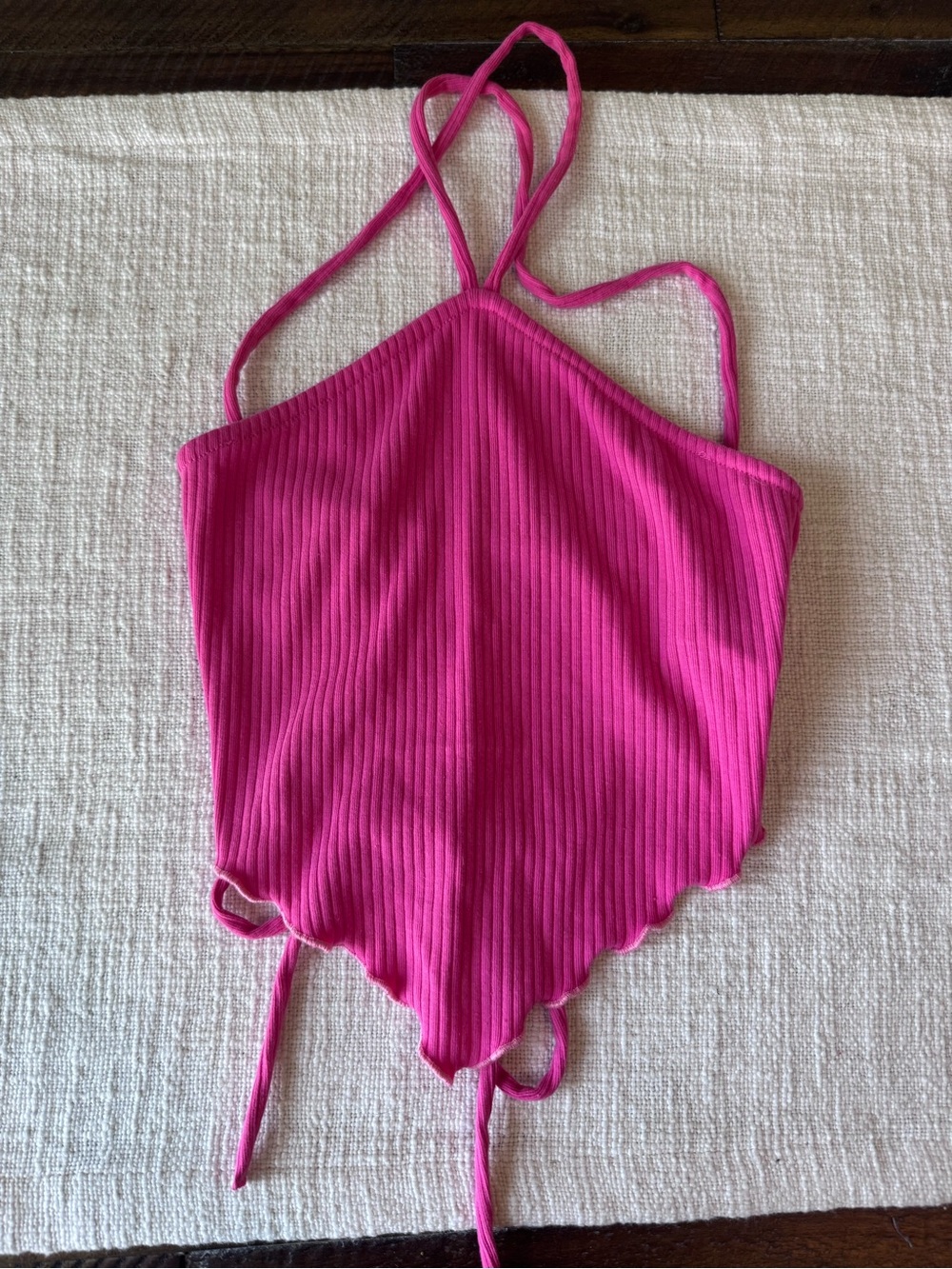 wild fable Bright Pink Ribbed Halter Top